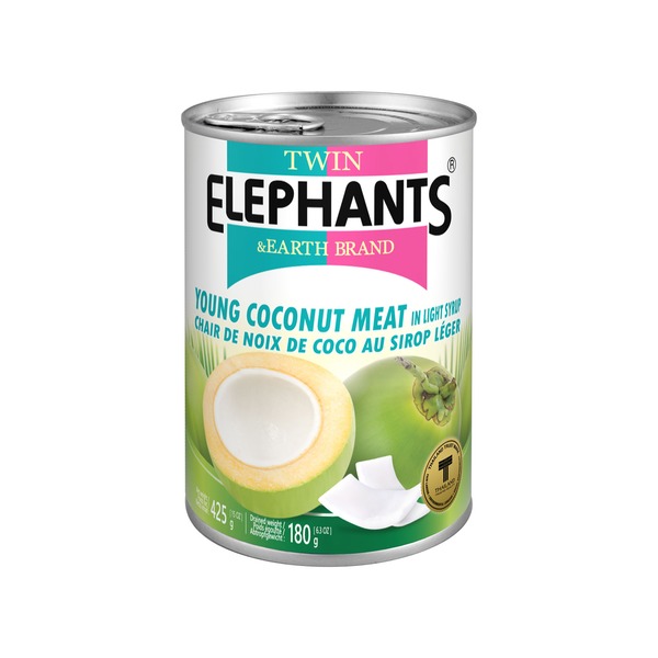 Twin Elephants - Junges Kokosfleisch in Scheiben 425g